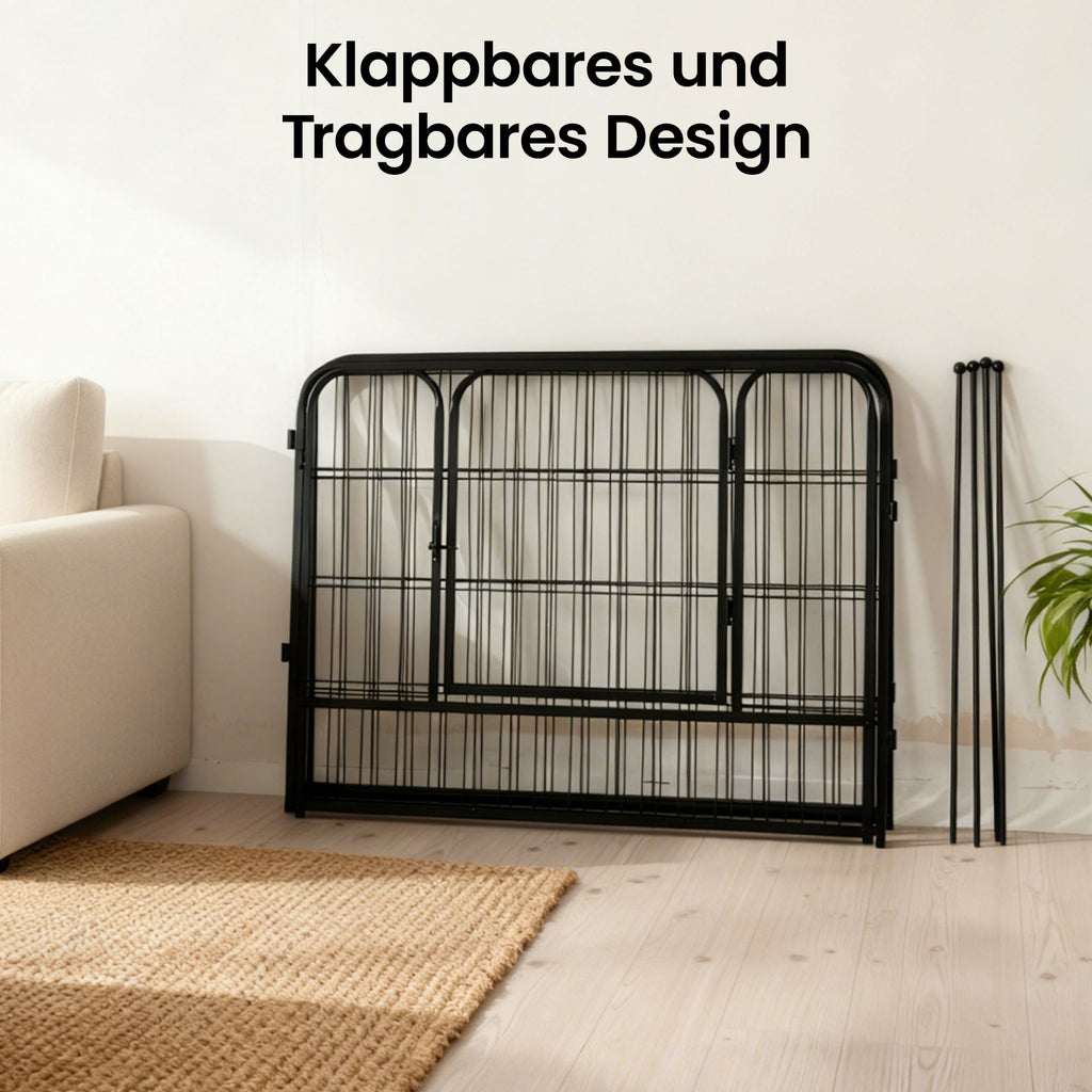 Flexibler Welpenauslauf „SafeGuard“ (14-teilig) – Robuster Hundelaufstall mit Einhand-Sicherheitsschloss & Anti-Rutsch-System