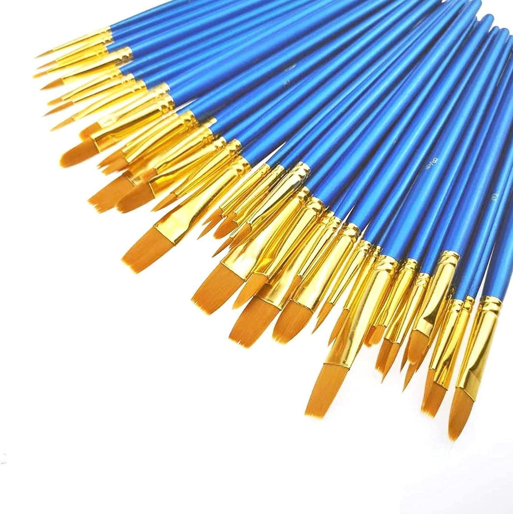 50er XXL Kinderpinsel-Set aus Echtholz – Vielseitige Rundpinsel für Schule, Hobby & Kunst (Acryl, Aquarell & Öl)