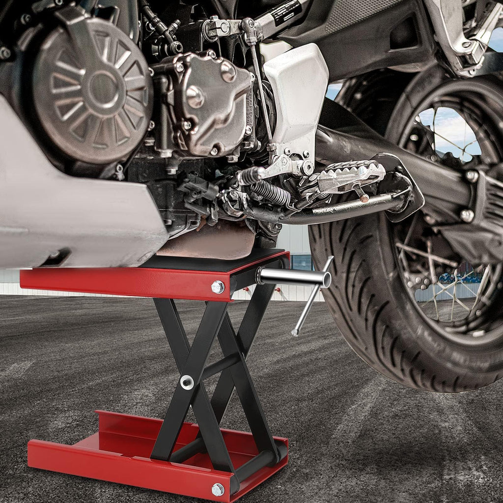 Profi Motorradheber (500 kg) – Robuste Scherenhebebühne in Signalrot für Wartung, Reparatur & Überwinterung