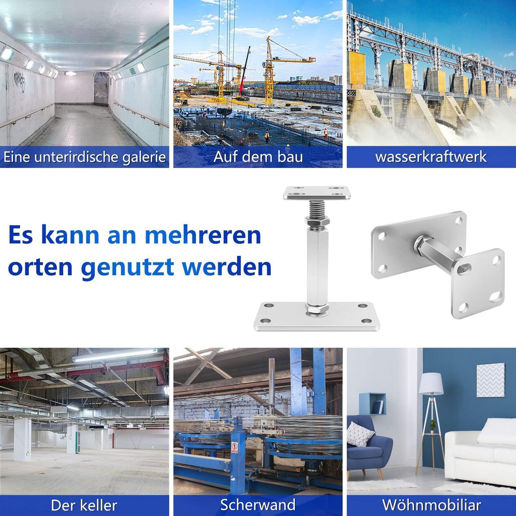 Profi Pfostenträger Höhenverstellbar (140–200 mm) – Verzinkter Stützenfuß mit massiver Bodenplatte für Holzkonstruktionen & Terrassen