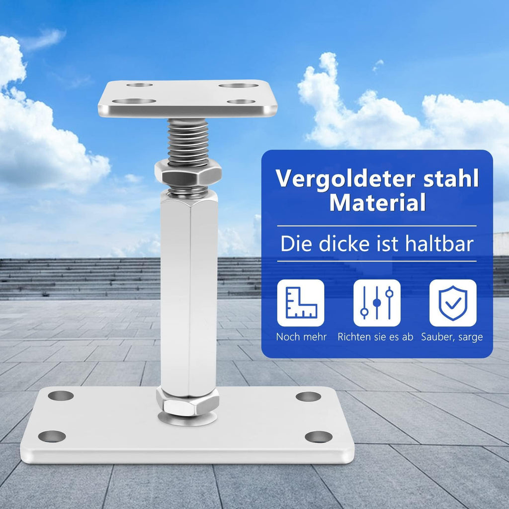 Profi Pfostenträger Höhenverstellbar (140–200 mm) – Verzinkter Stützenfuß mit massiver Bodenplatte für Holzkonstruktionen & Terrassen
